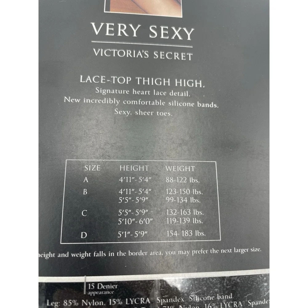 NOS Victoria's‎ Secret Very Sexy Glamour Lace Thigh Highs Nude Color Size C